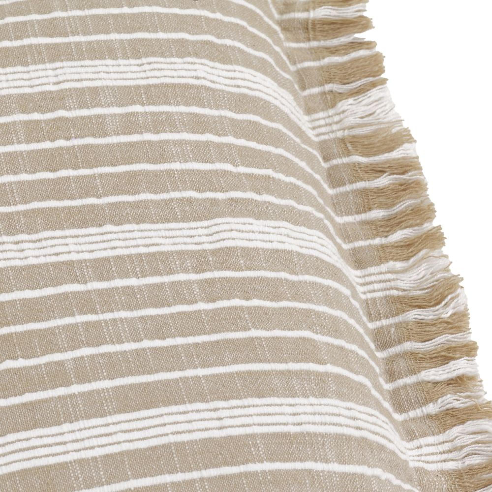 Yard Tide Textured Cream Stripe Outdoor Cushion