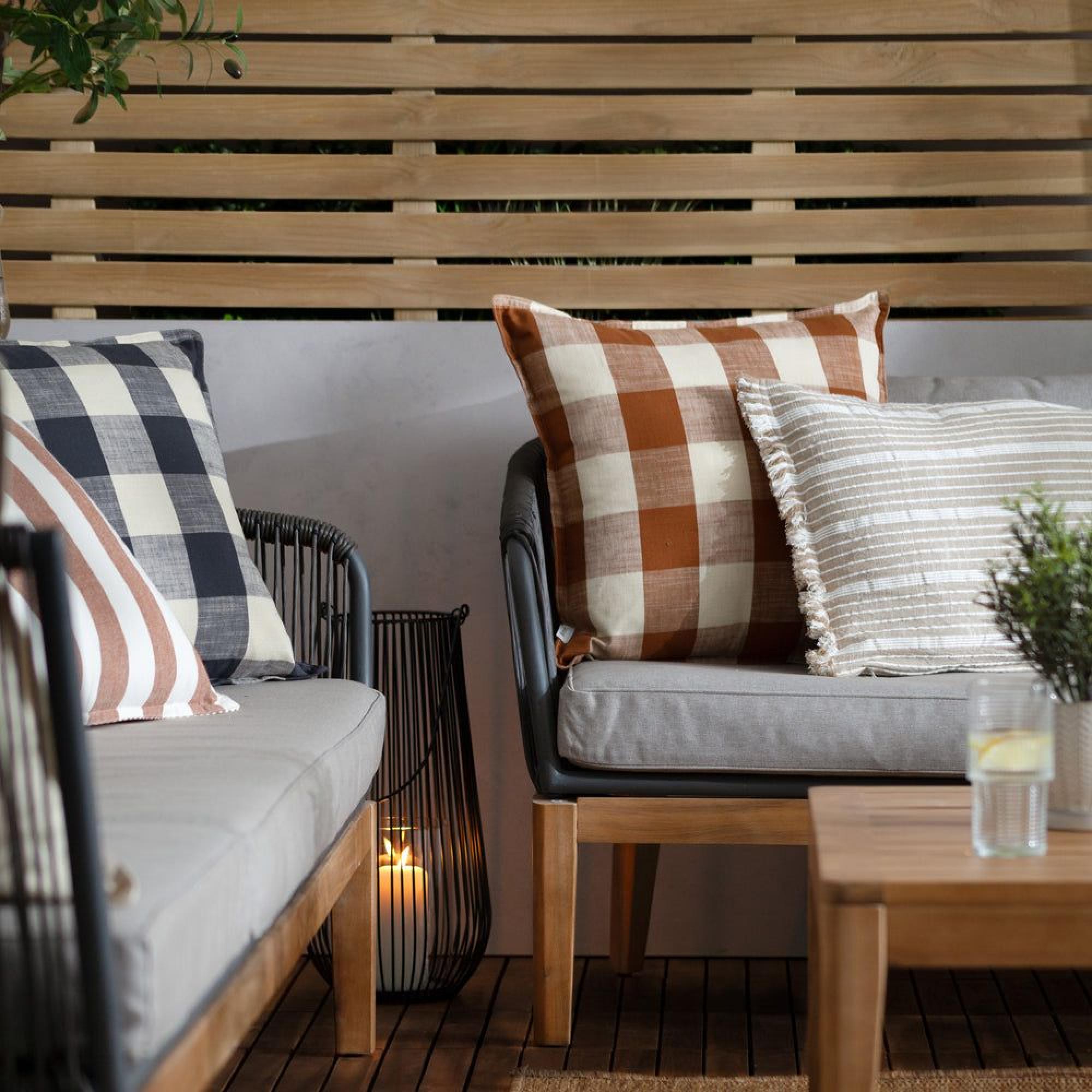 Yard Tide Textured Cream Stripe Outdoor Cushion