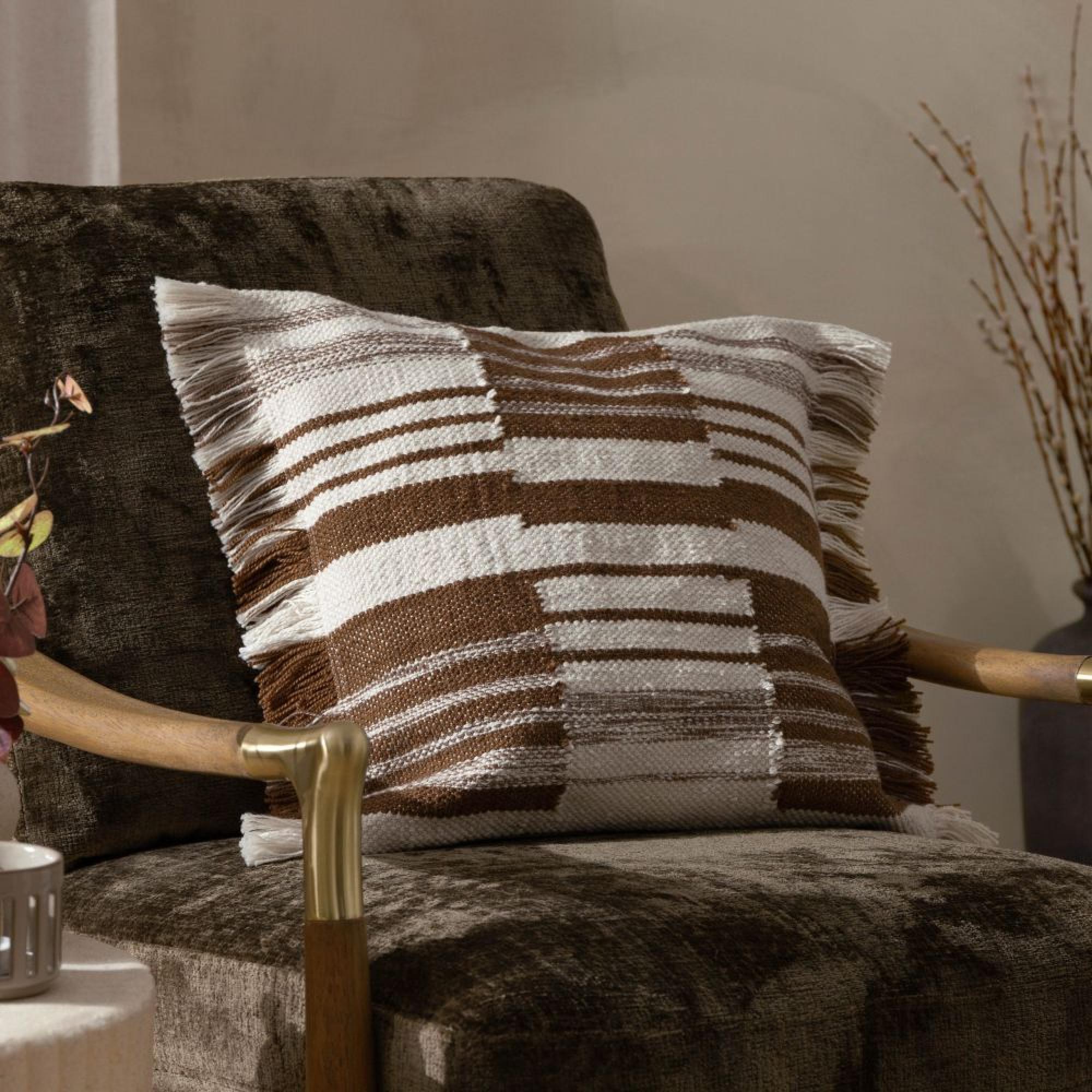 Yard Torode Baked Earth Orange Woven Cushion