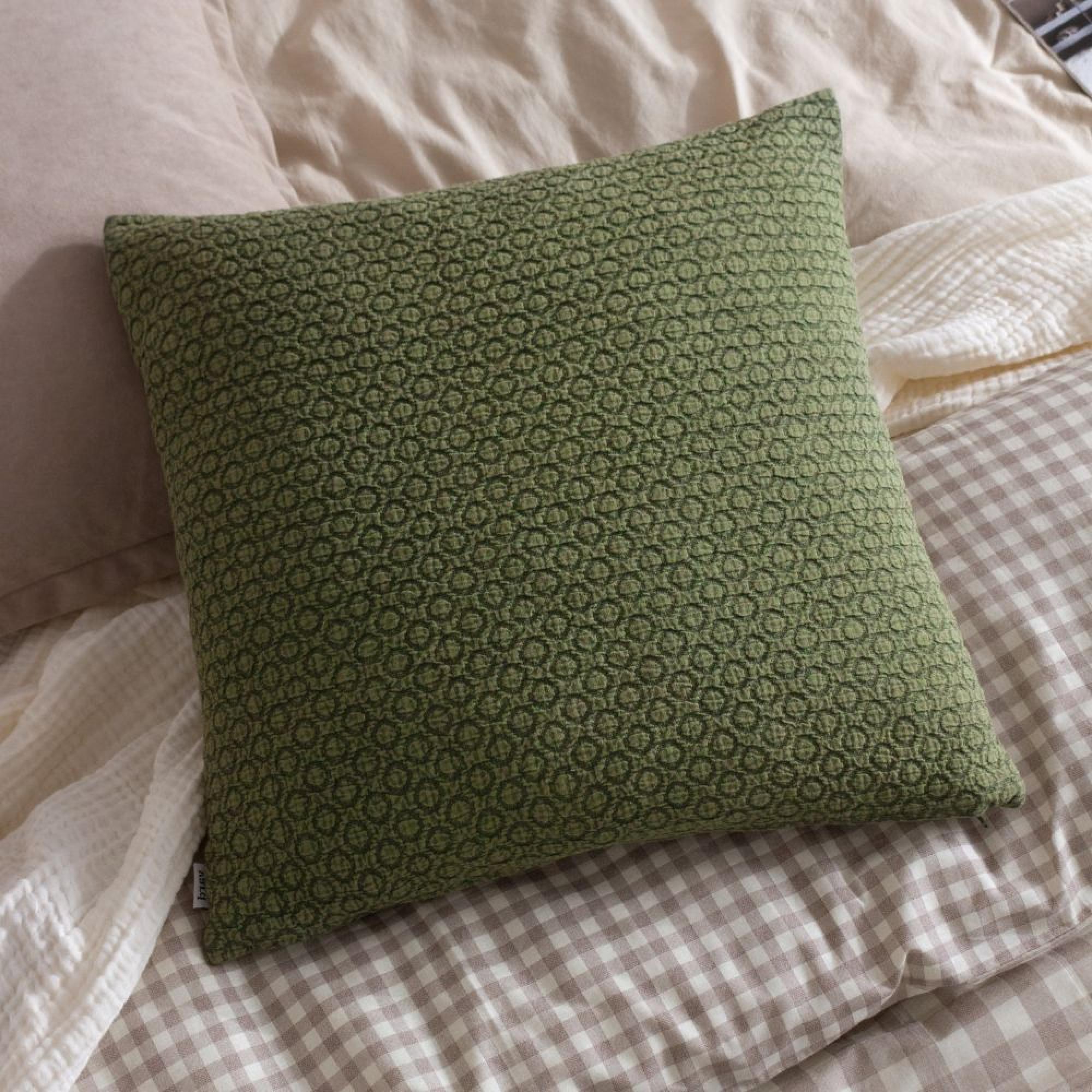 Yard Tryfan Olive Green Textured Cushion