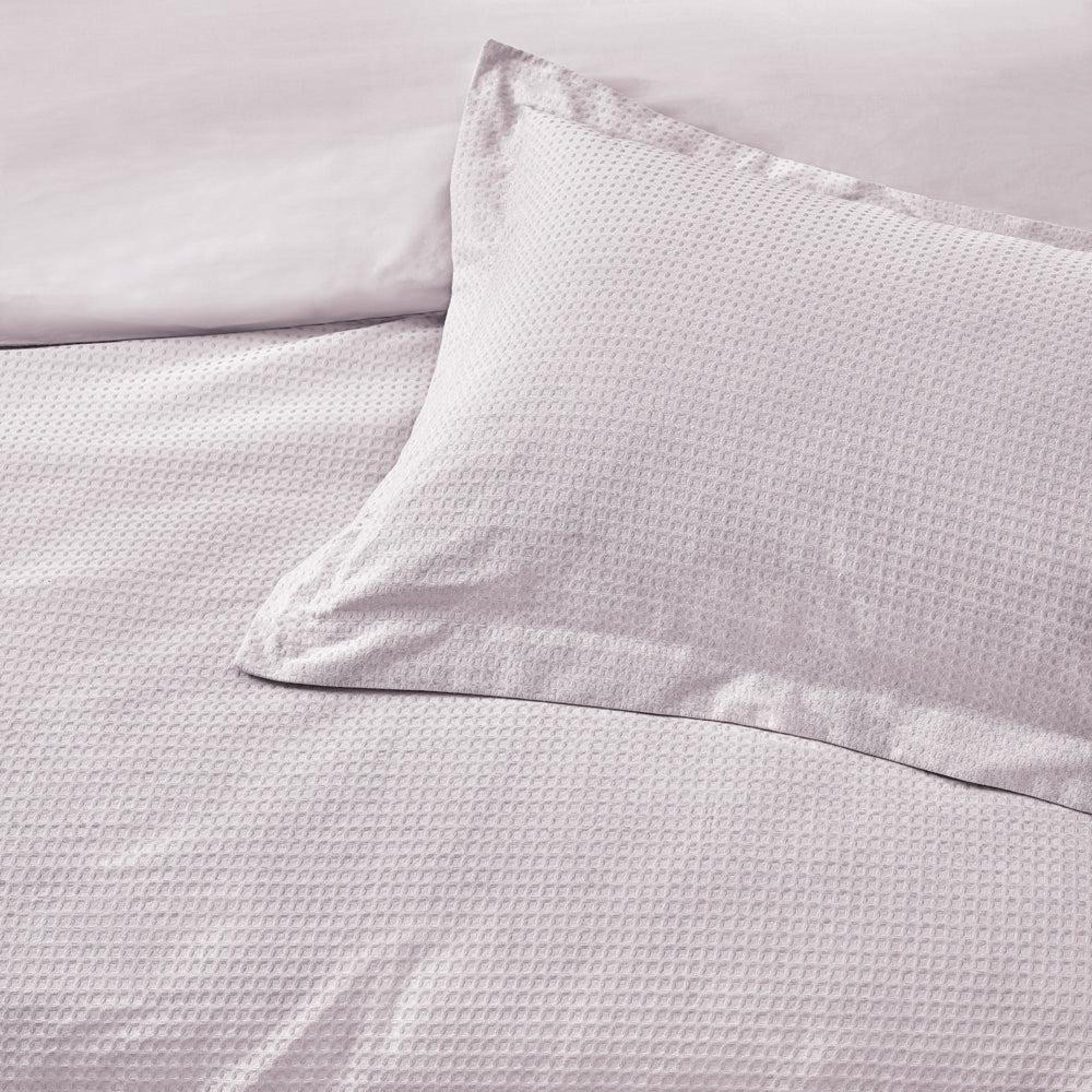 Yard Waffle Blush Textured Cotton Duvet Cover Set