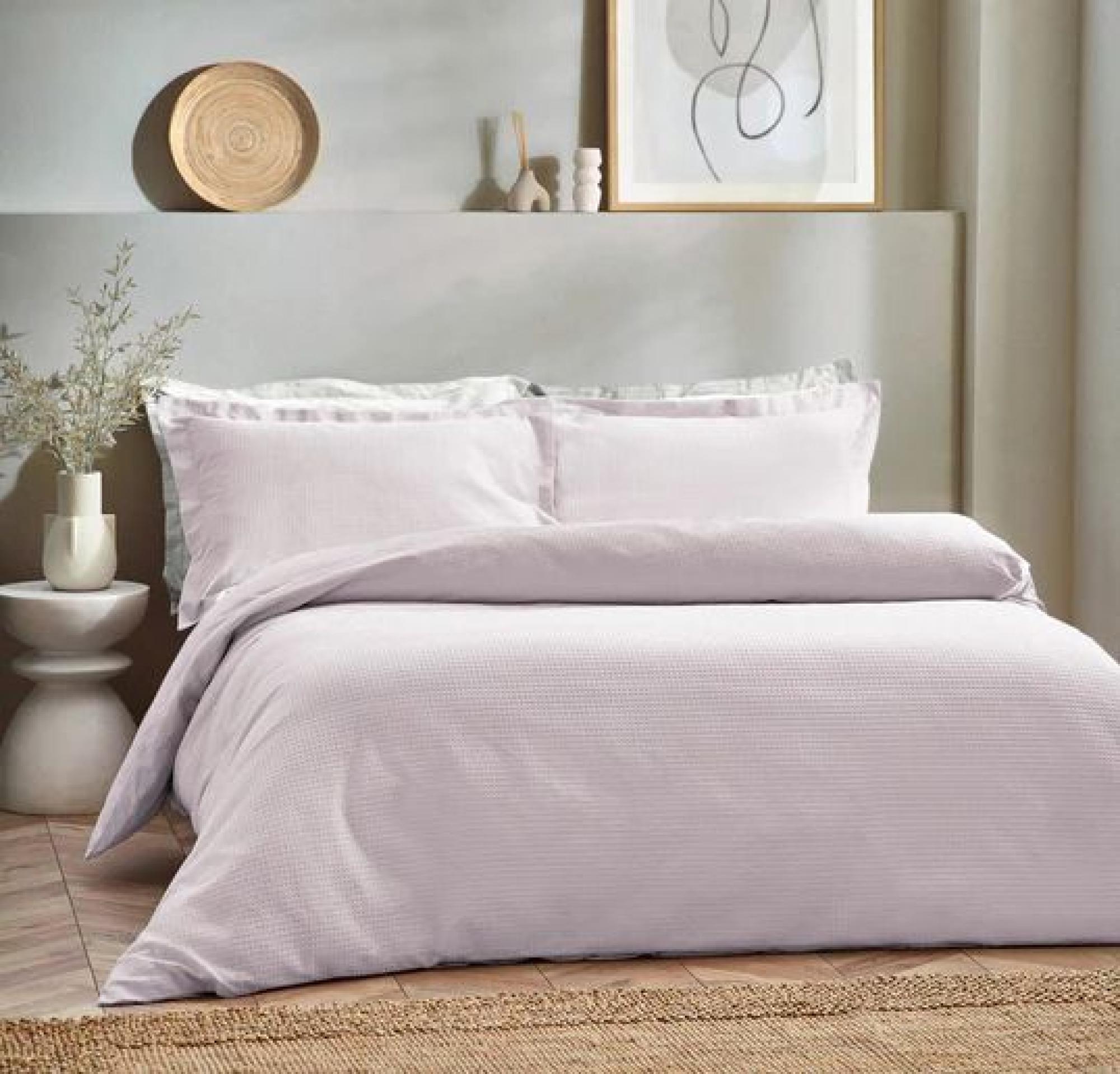 Yard Waffle Blush Textured Cotton Duvet Cover Set