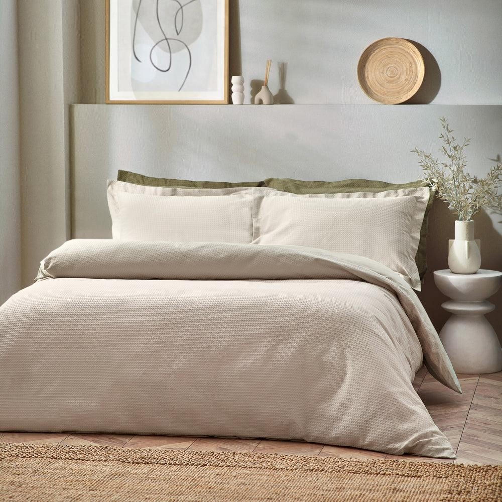 Yard Waffle Linen Textured Cotton Duvet Cover Set