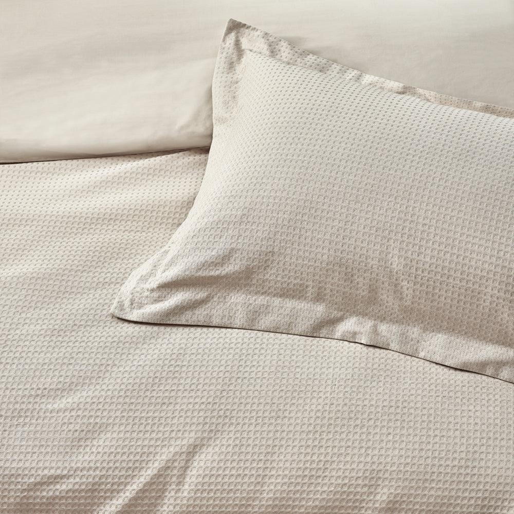 Yard Waffle Linen Textured Cotton Duvet Cover Set