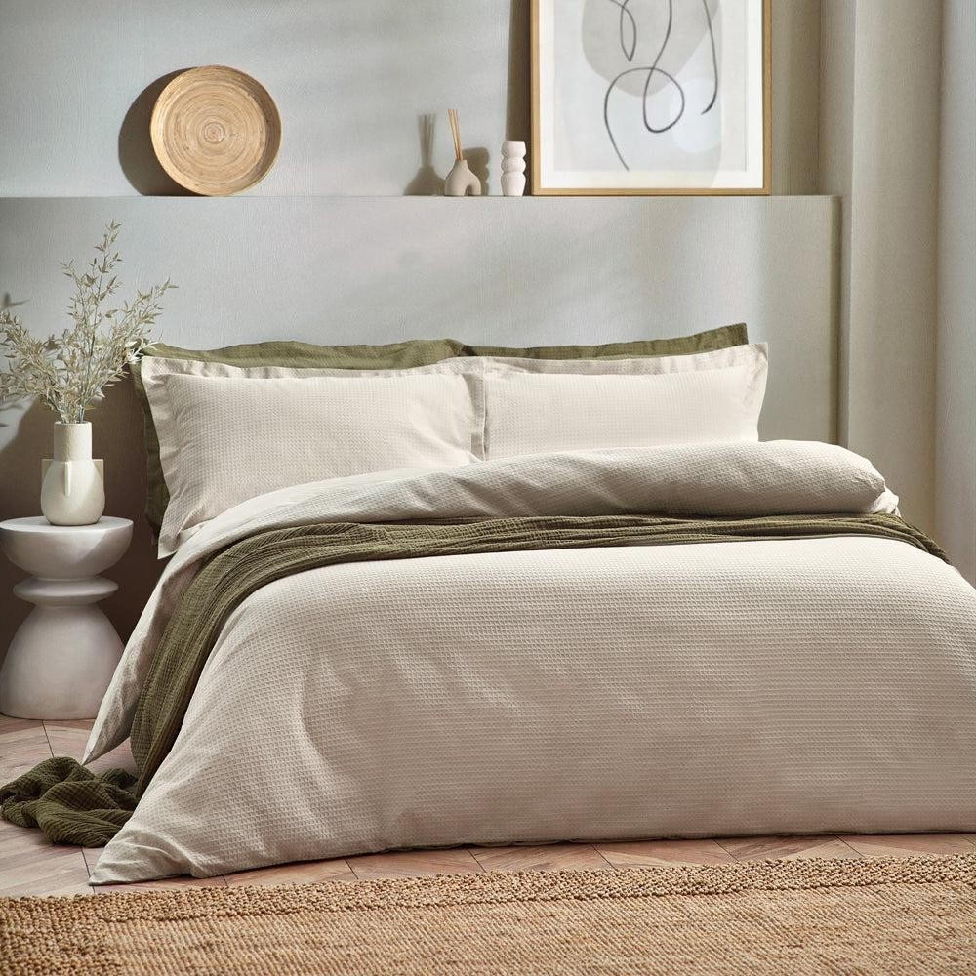 Yard Waffle Linen Textured Cotton Duvet Cover Set