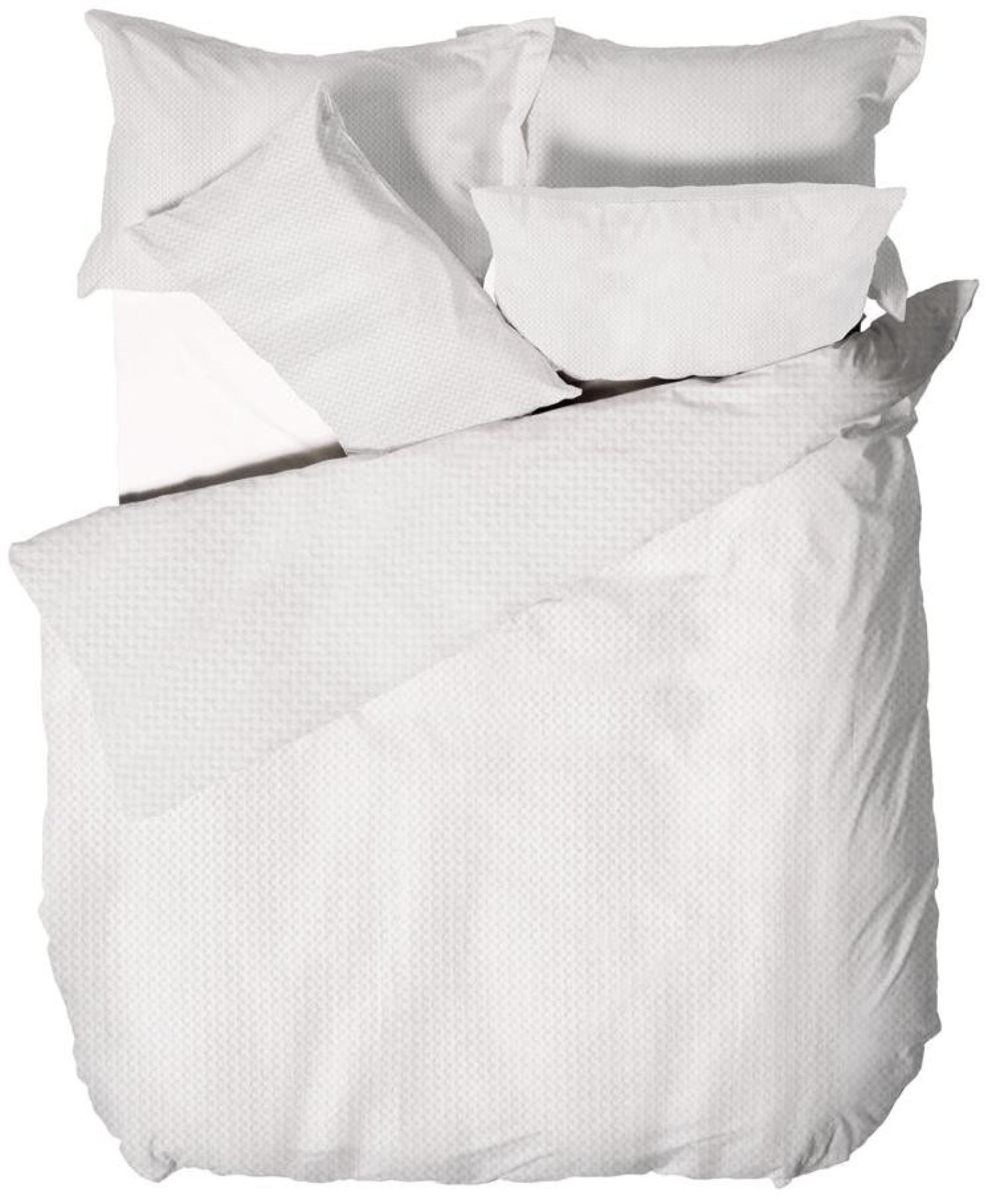 Yard Waffle White Textured Cotton Duvet Cover Set