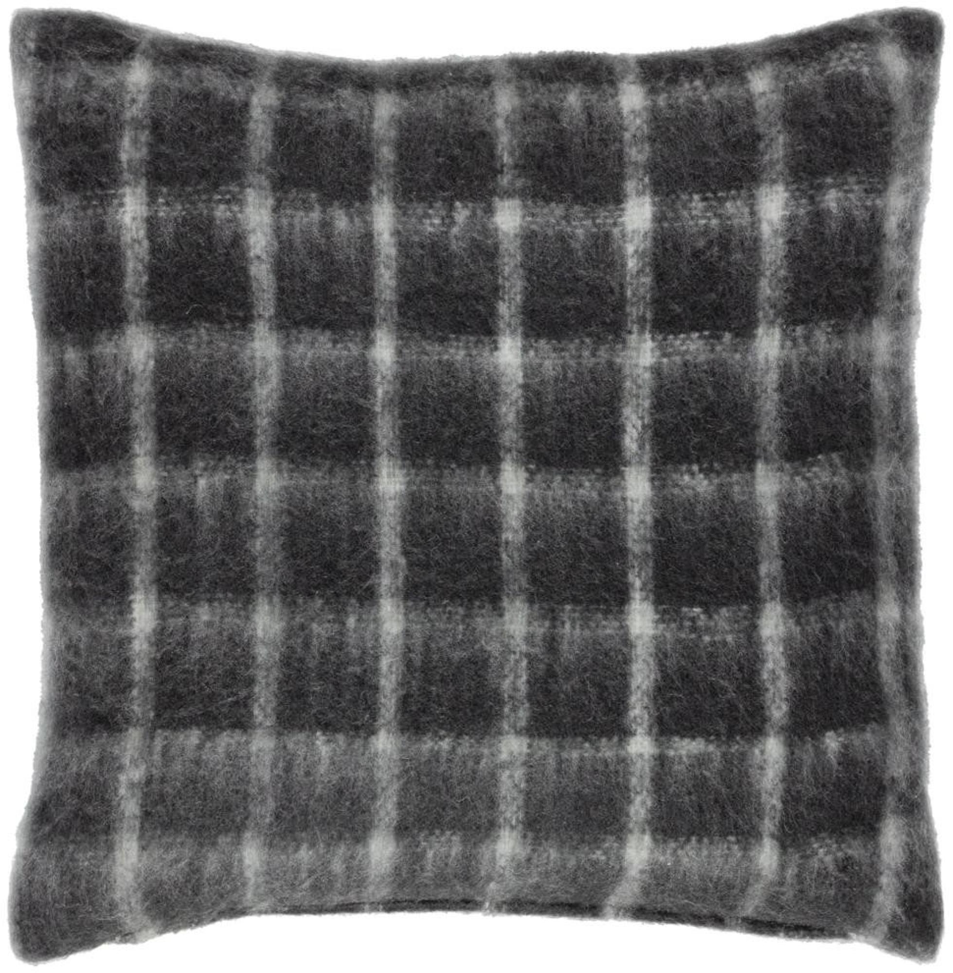 Yard Yarrow Storm Grey Check Cushion