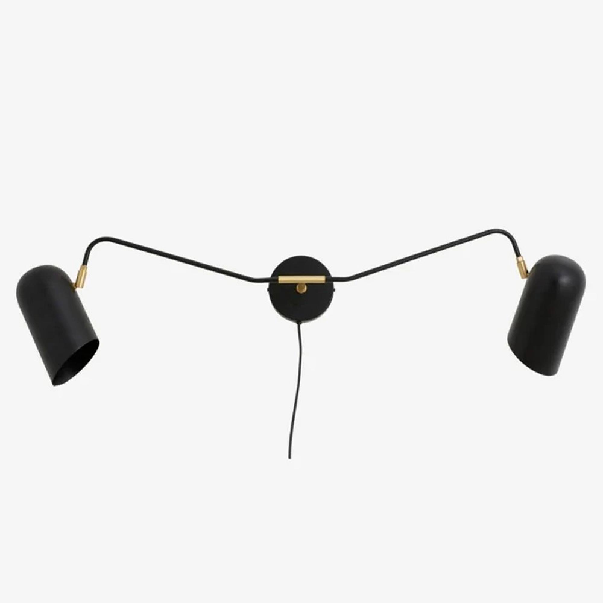Eris Wall Lamp - 2 Arms - Black