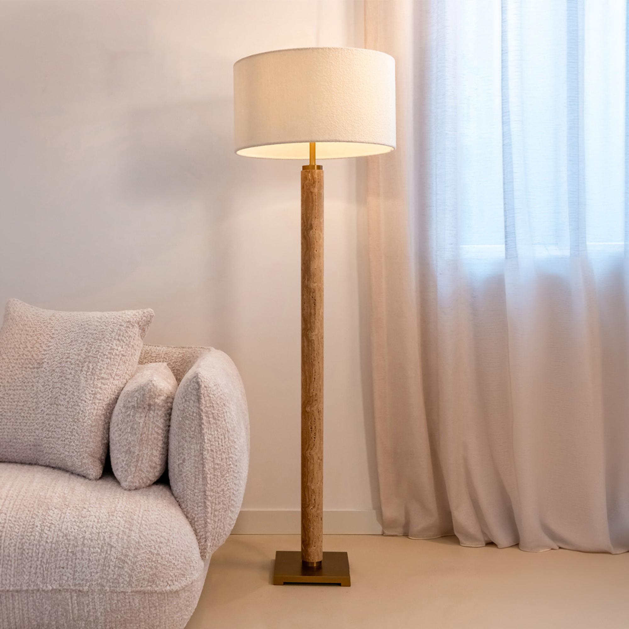Loren Cream Marble Shade Floor Lamp