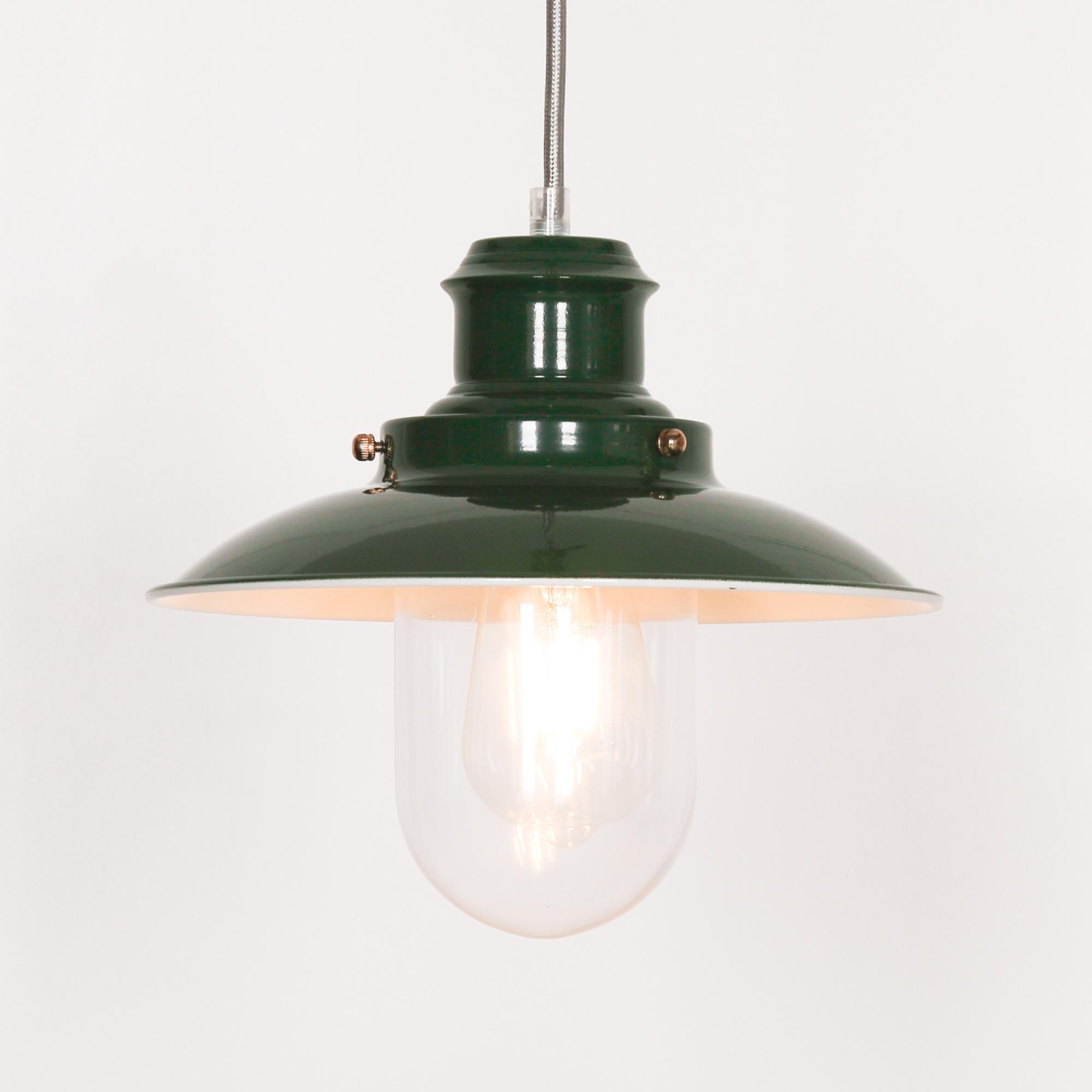 Fishermans Ceiling Light - British Green Painted Metal