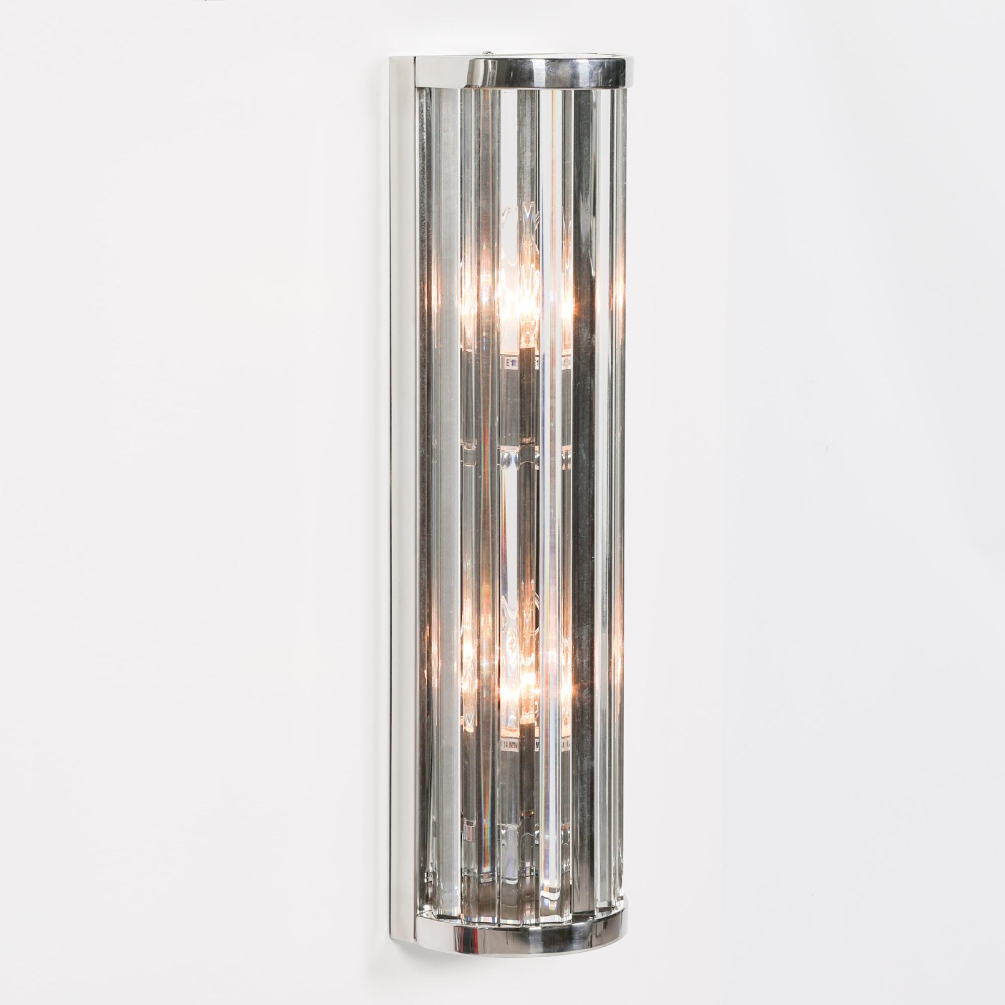 Deco Wall Light - Chrome and Glass - 55cm