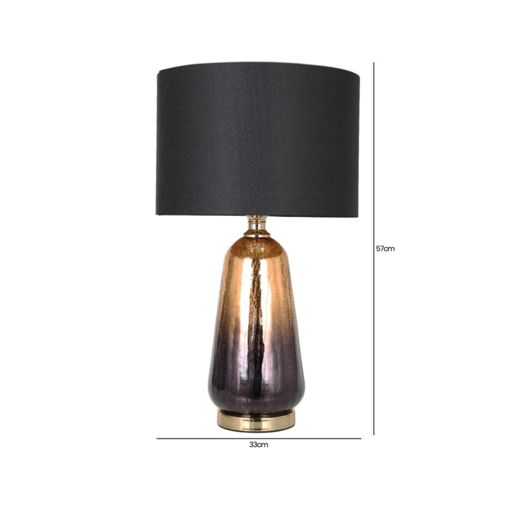 Table Lamp - Gold and Black Ombre Glass