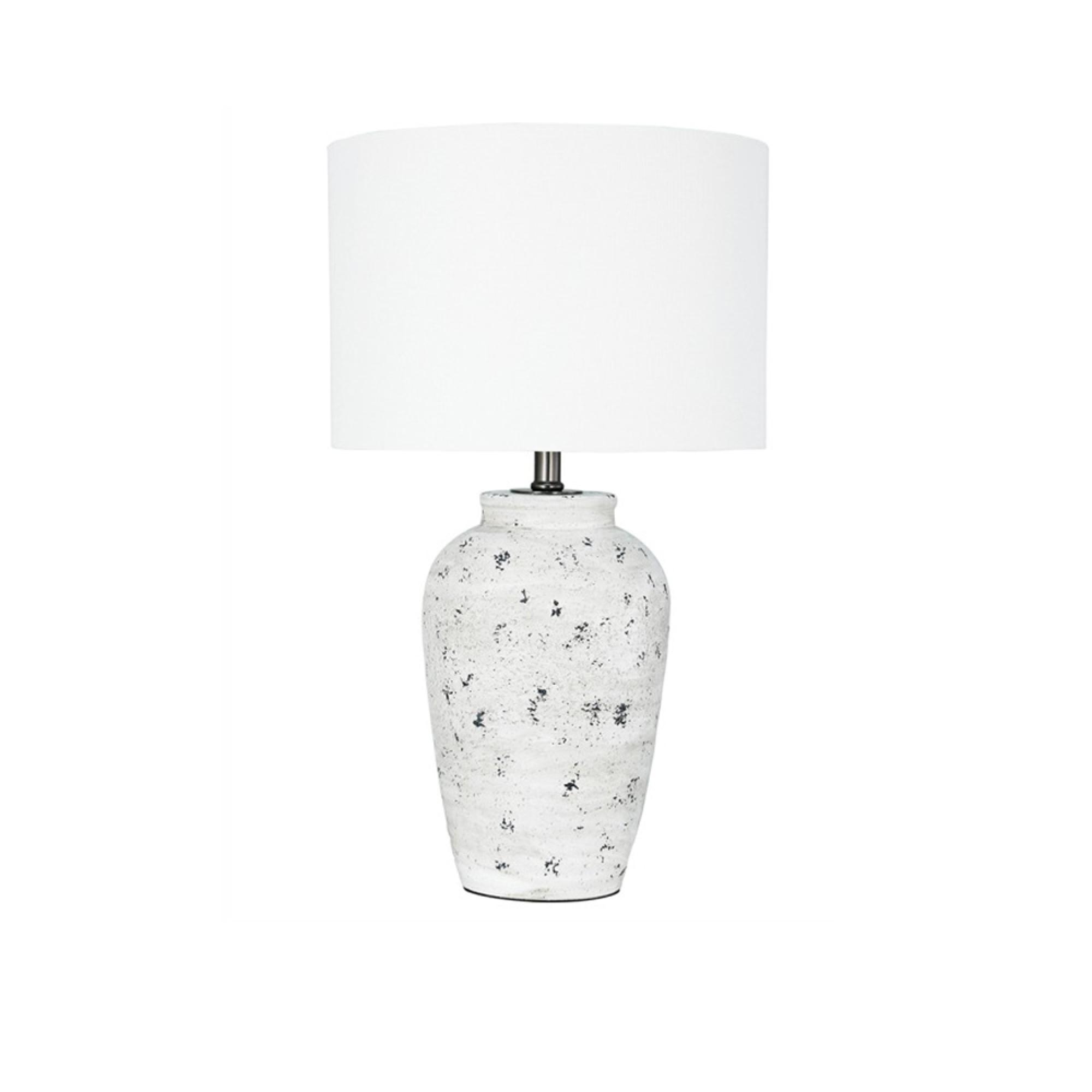 Table Lamp - Grey and White Polyresin