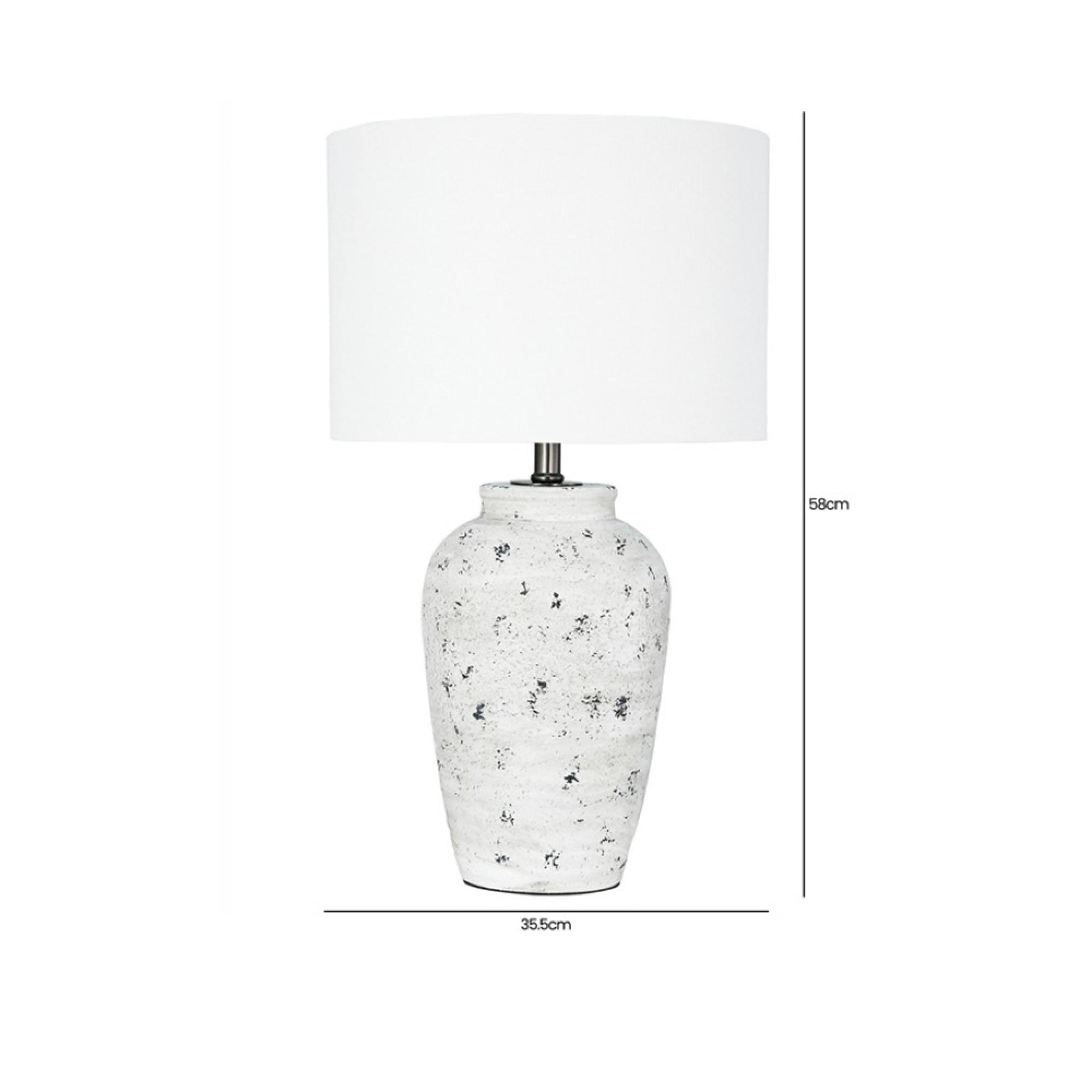 Table Lamp - Grey and White Polyresin