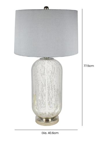 Table Lamp - Mercury Grey Shade - Silver Glass - Set of 2