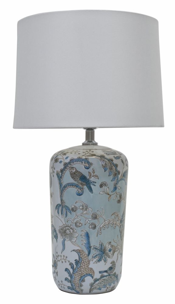 Delia Ceramic Table Lamp - Blue - Large