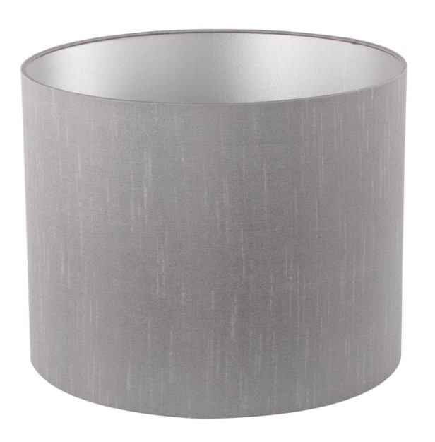 Table Lamp - Opal Grey Faux Silk Shade - Grey Glass