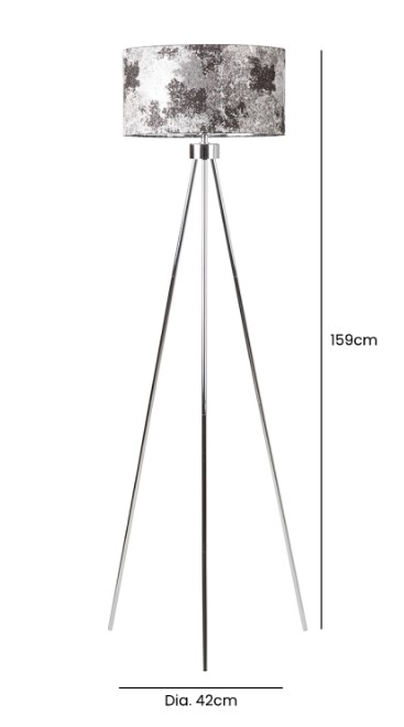 Floor Lamp - Tripod - White Linen Shade