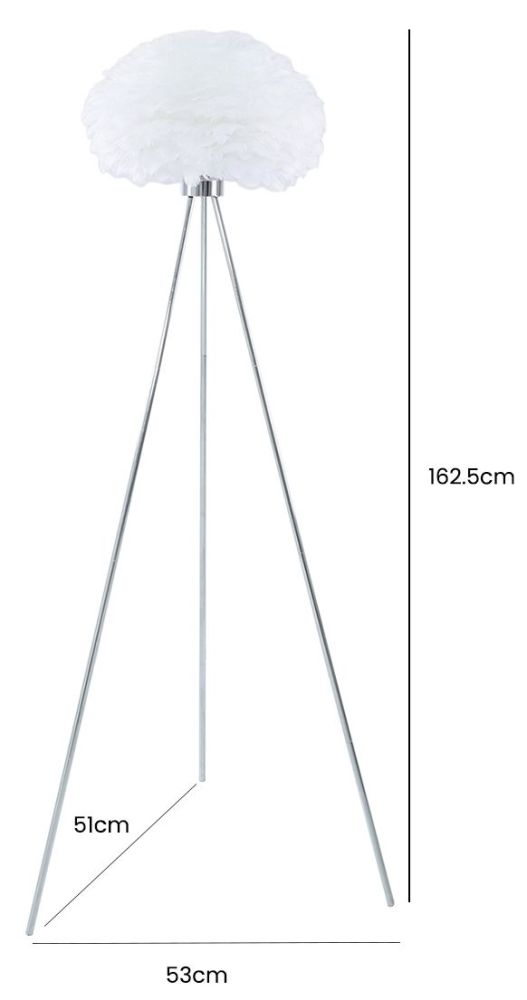 Floor Lamp - Tripod - White Shade
