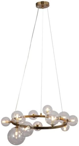 Yosie Glass and Brushed Gold Chandelier
