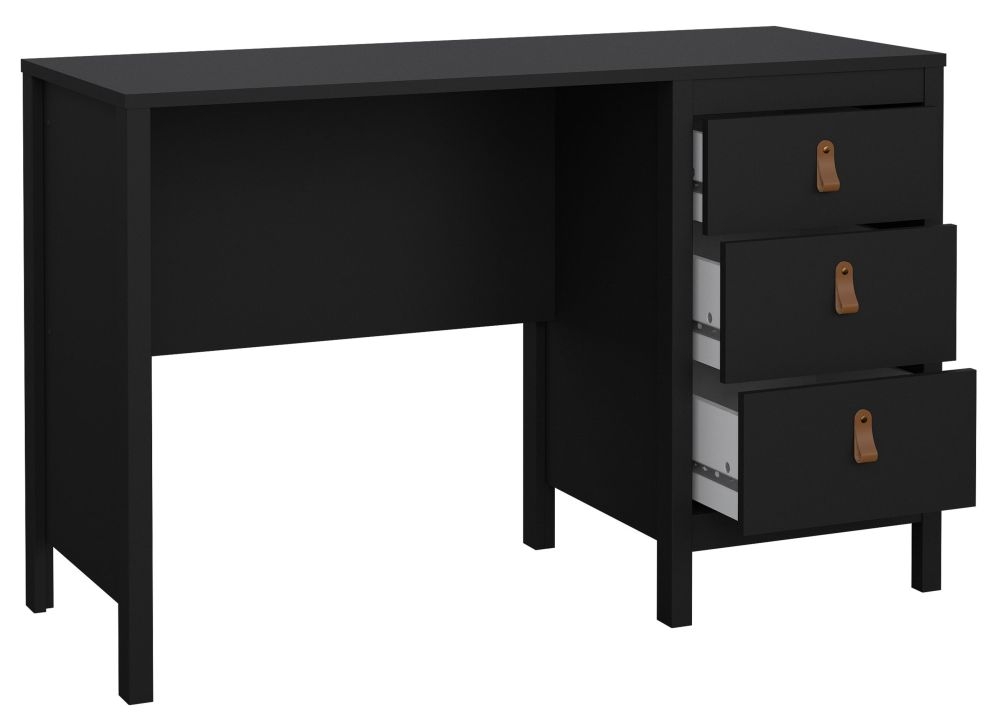 Barcelona Black 3 Drawer Desk