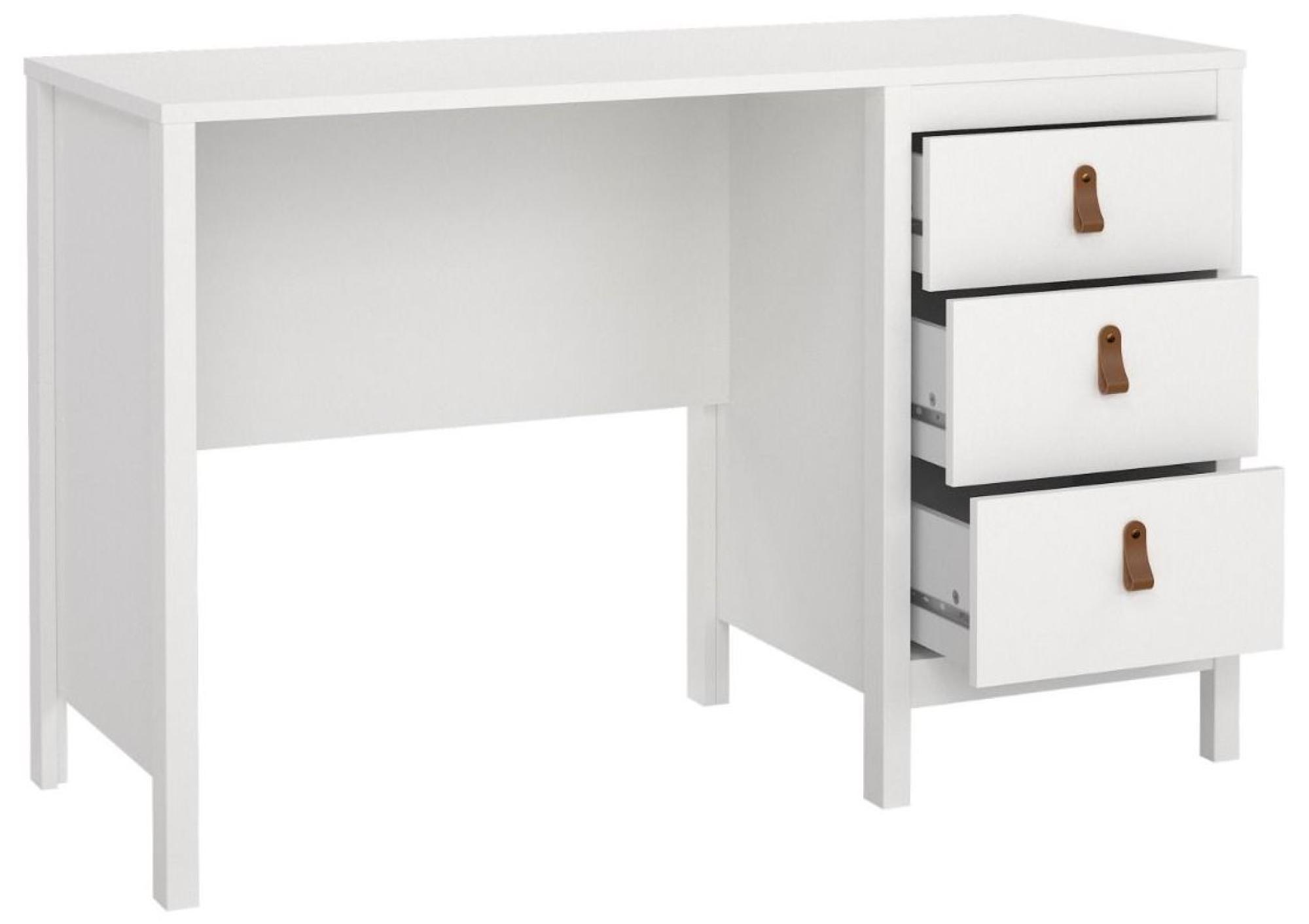 Barcelona White 3 Drawer Desk
