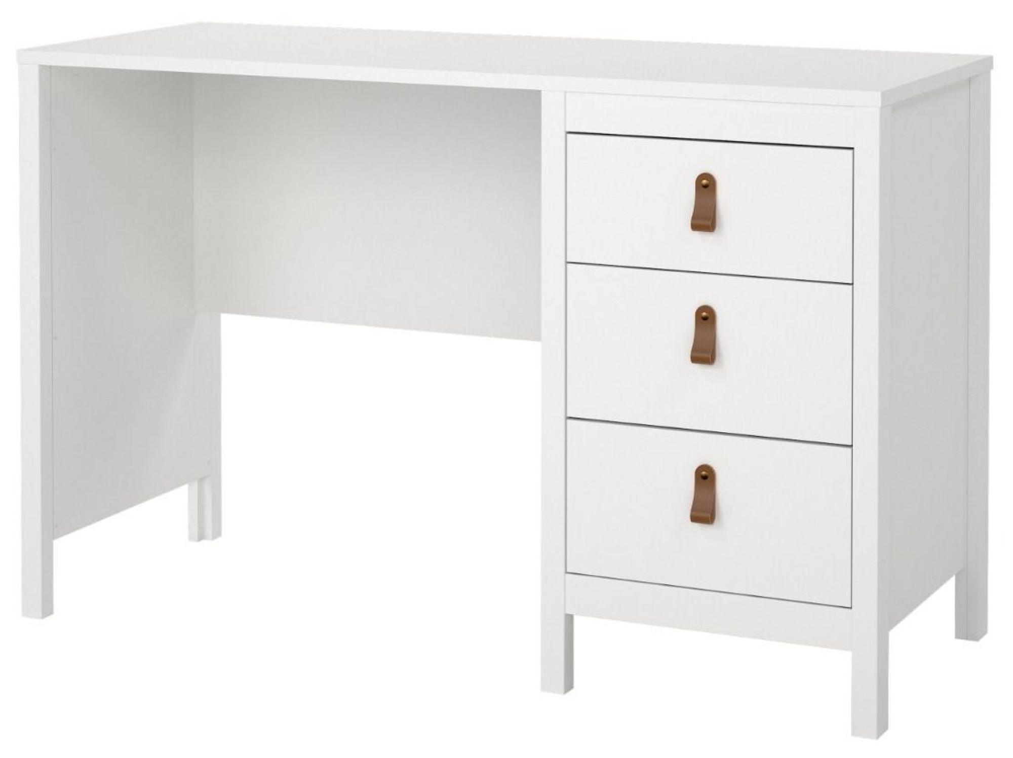 Barcelona White 3 Drawer Desk