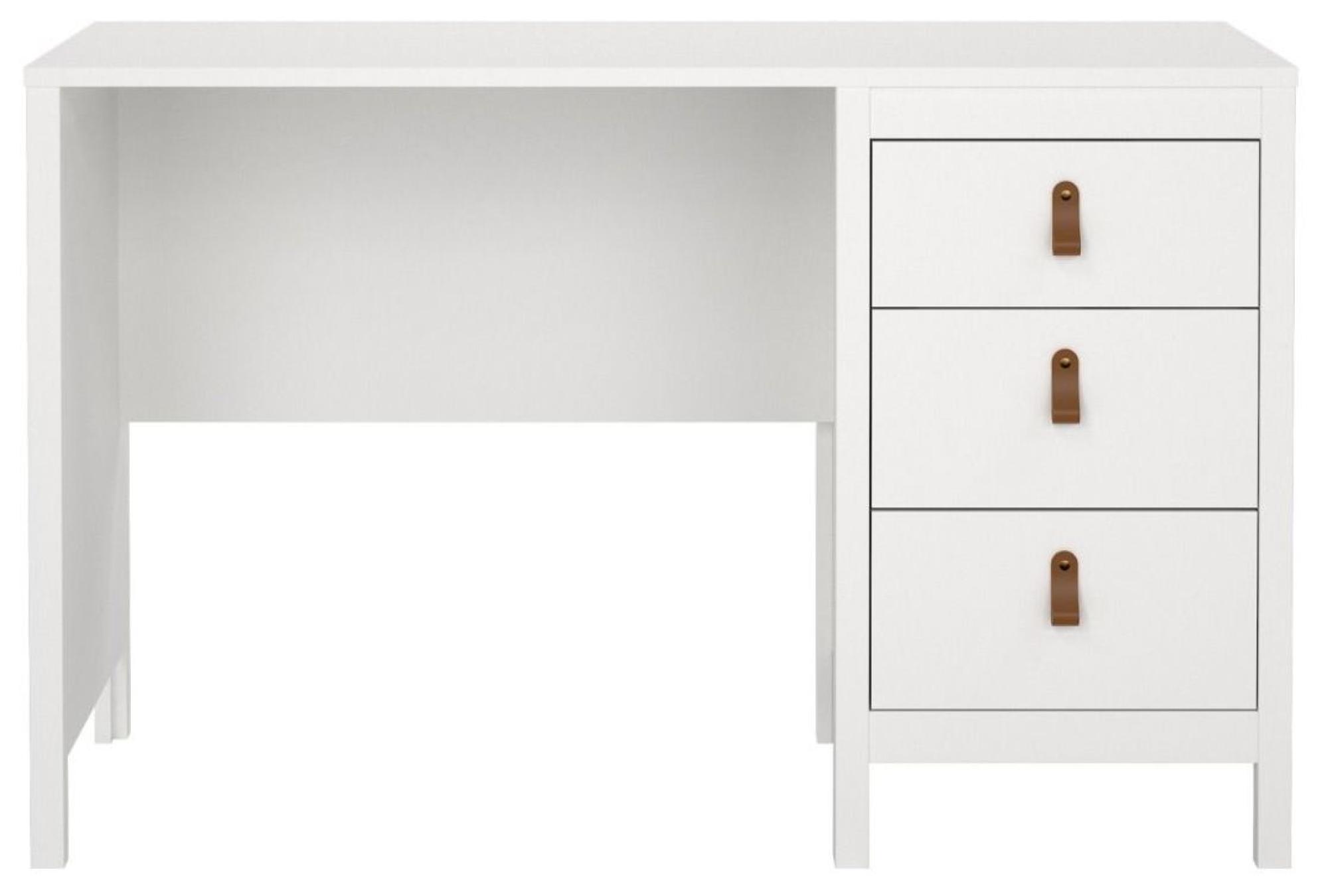 Barcelona White 3 Drawer Desk