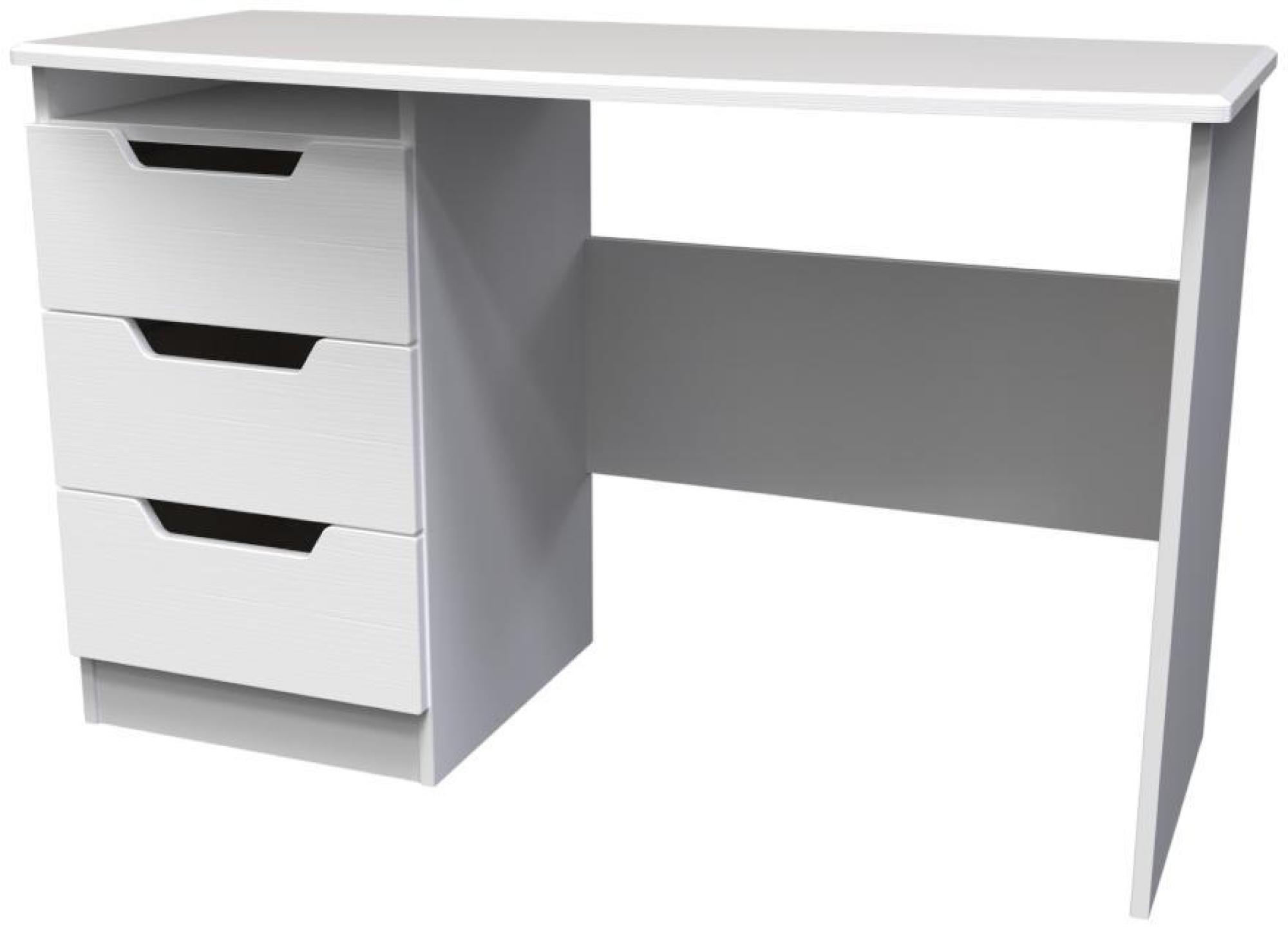 Bella Desk - 3 Drawer - White Ash