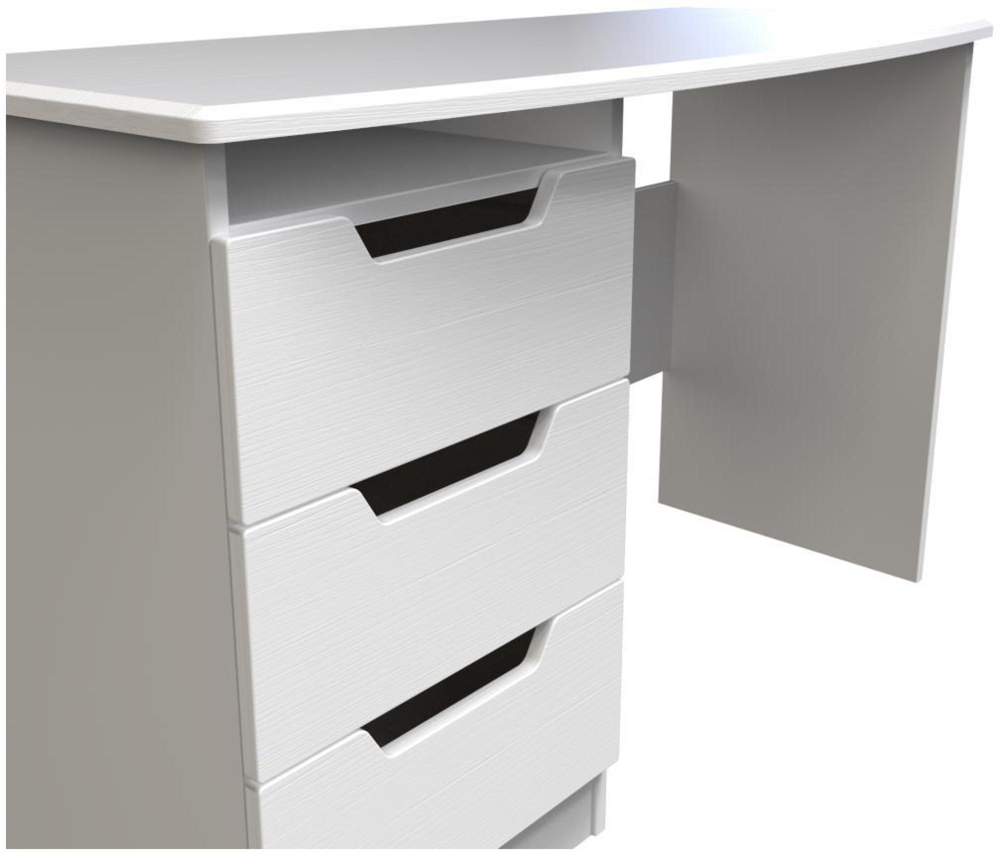 Bella Desk - 3 Drawer - White Ash