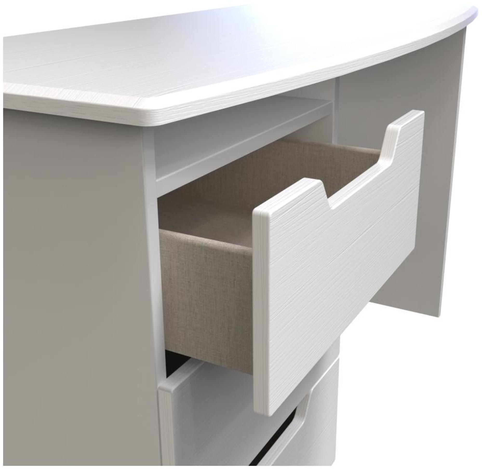 Bella Desk - 3 Drawer - White Ash