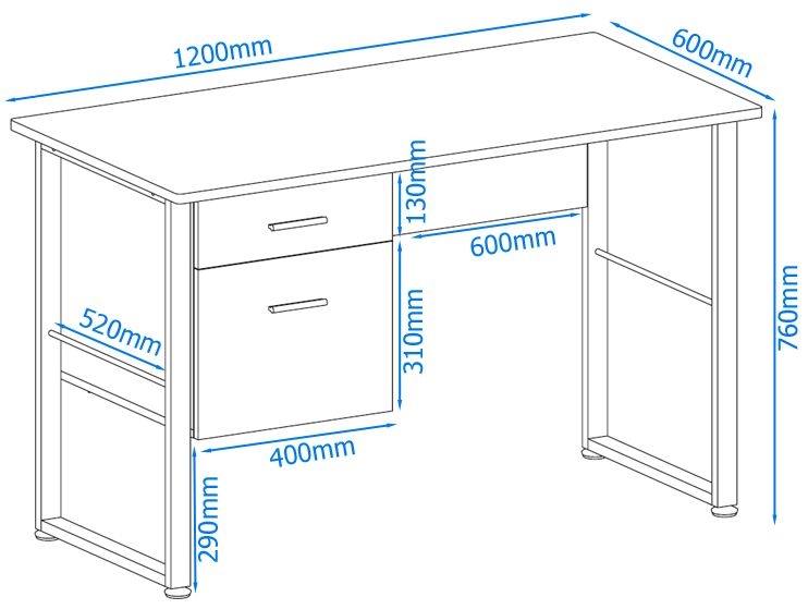 Cabrini Office Desk - White - AW22226-WH