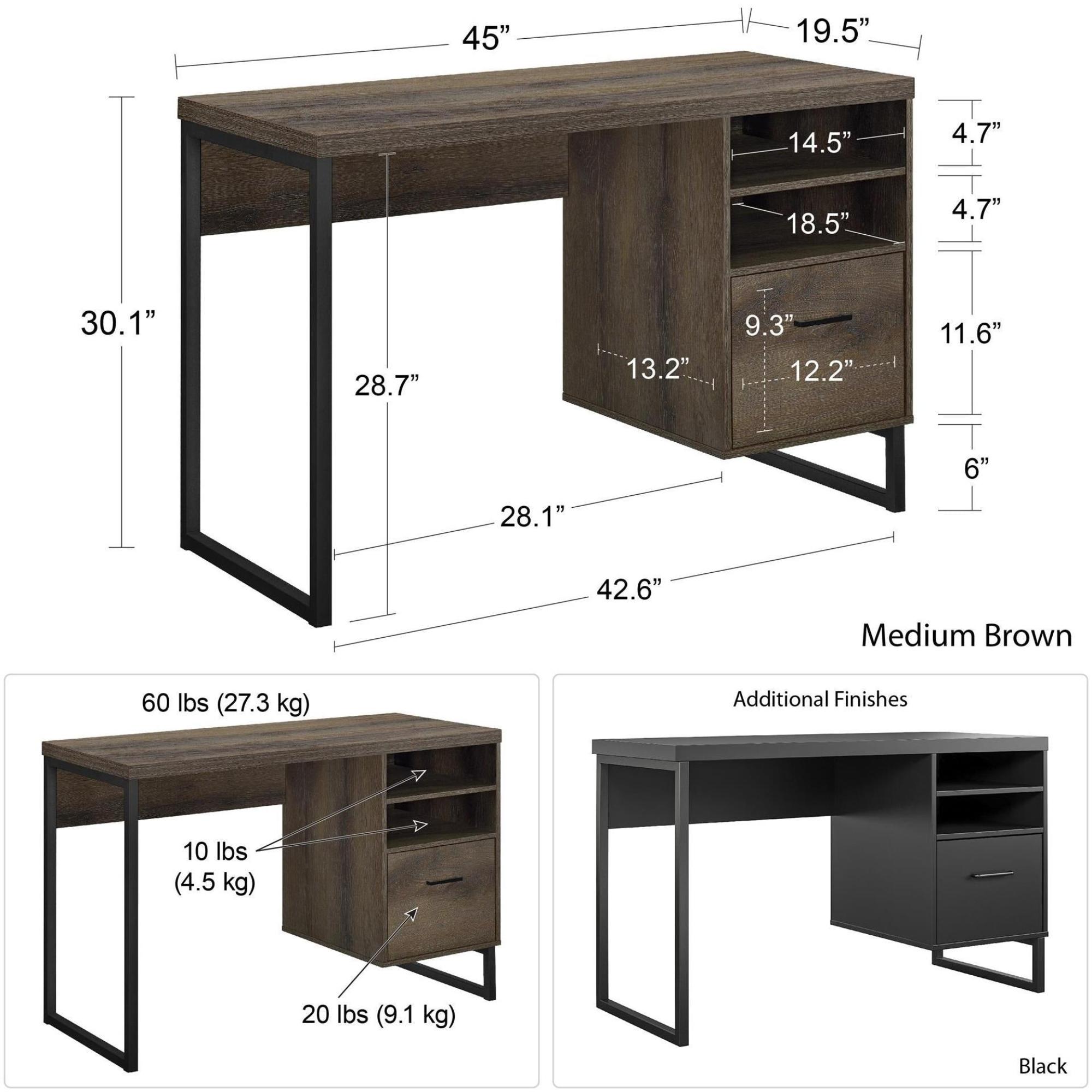 Candon Desk - Medium Brown - 9892096COMUK