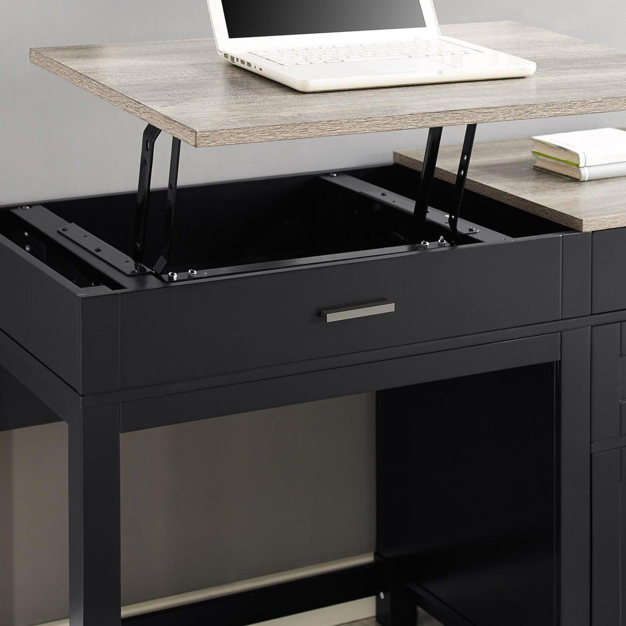 Carver Lift Top Office Desk - Black - 9257196COMUK