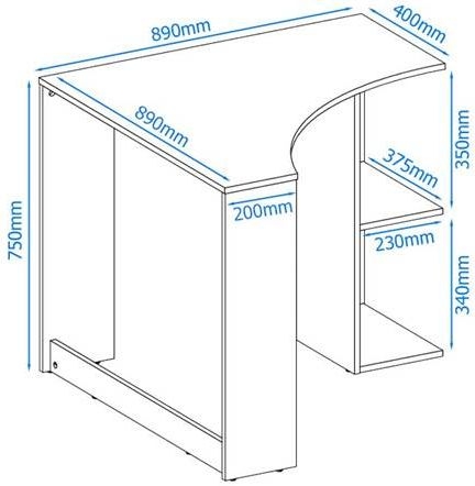 Chesil Corner Desk - White - AW3120
