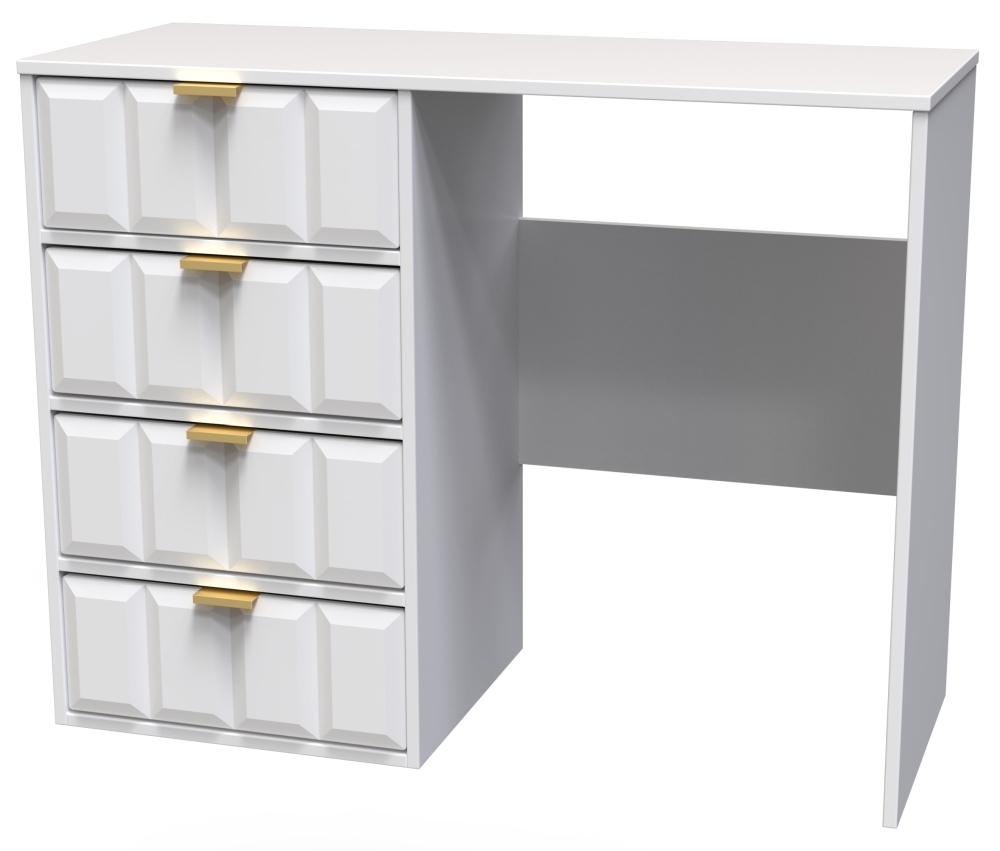 Cube Desk - 4 Drawer - White
