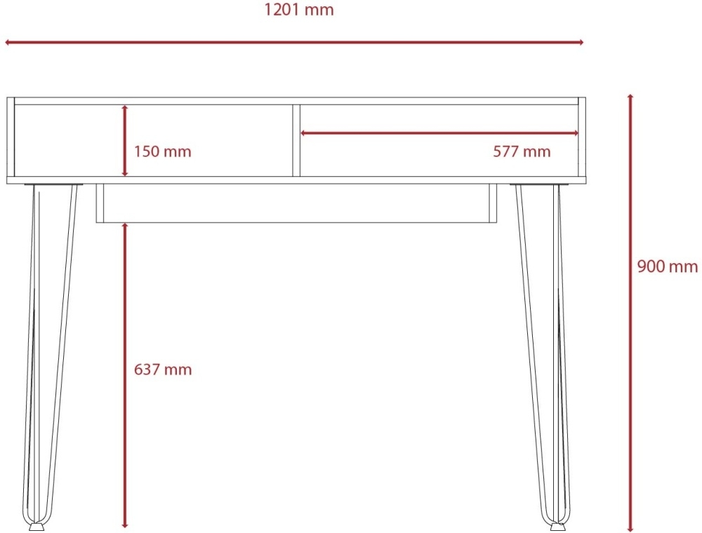 Dallas Office Desk - Black and Grey