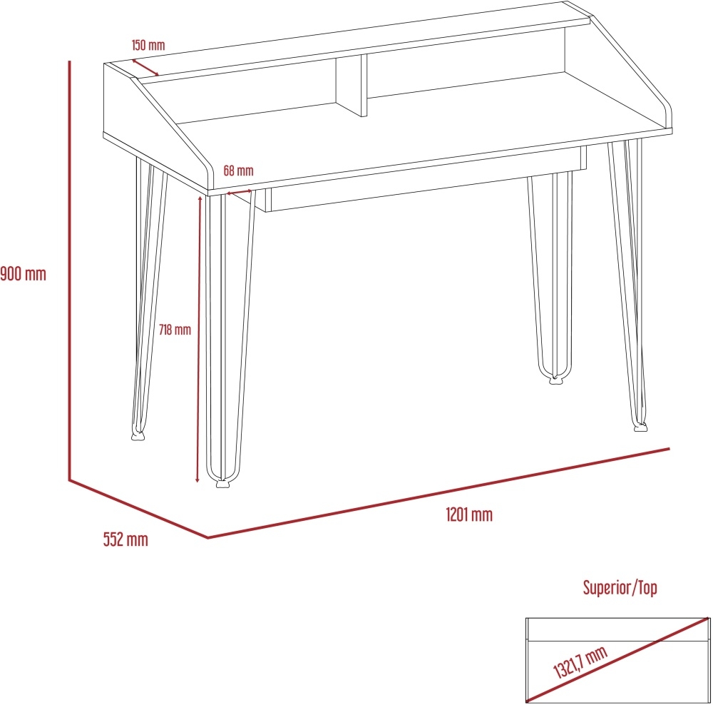 Dallas Office Desk - Black and Grey
