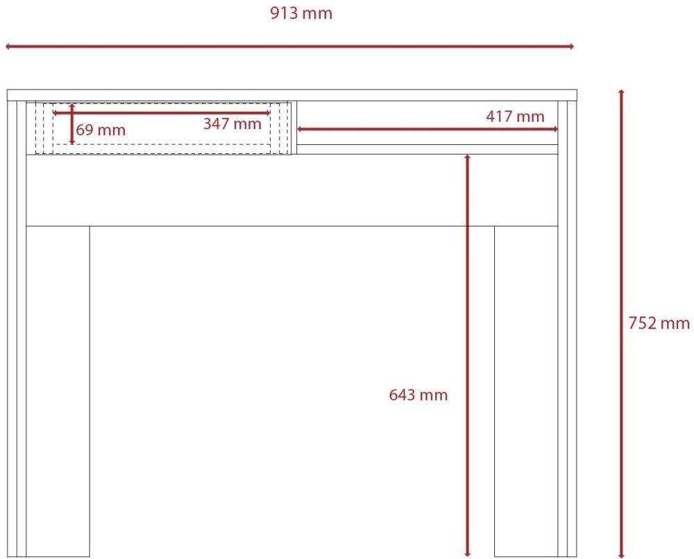 Dallas Desk - 1 Drawer - White and Grey