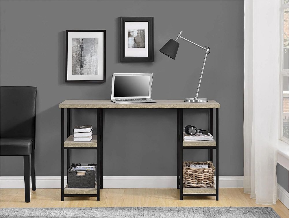 Elmwood Desk - Double Pedestal - Distressed Grey Oak - 9832096PCOMUK