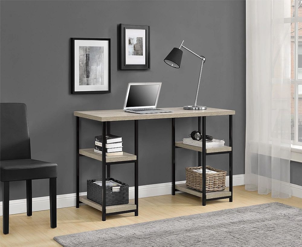 Elmwood Desk - Double Pedestal - Distressed Grey Oak - 9832096PCOMUK