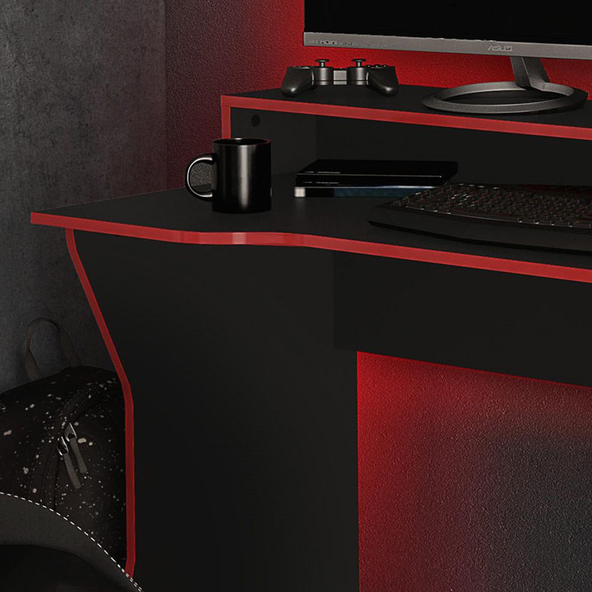 Enzo Gaming Desk - Black and Red