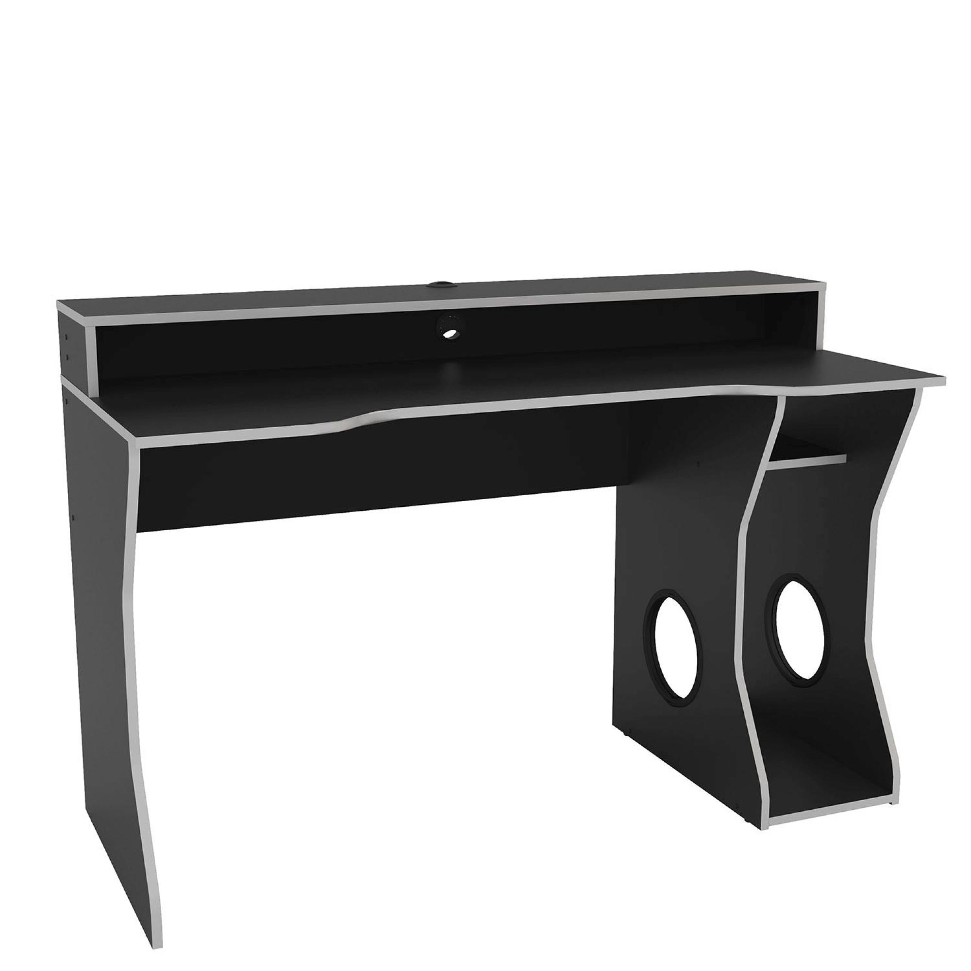 Enzo Gaming Desk - Black and Silver