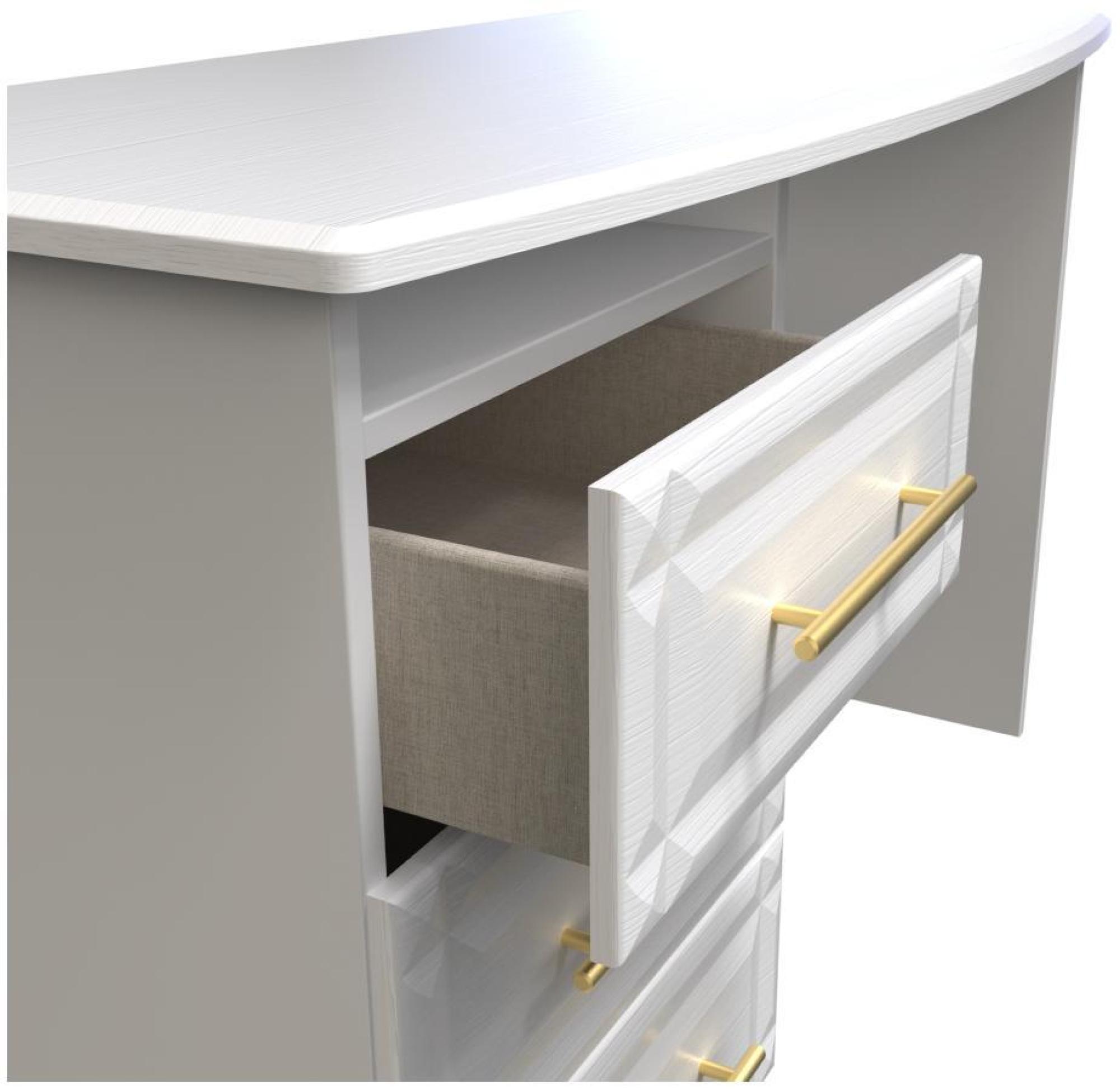 Faye Desk - 3 Drawer - White