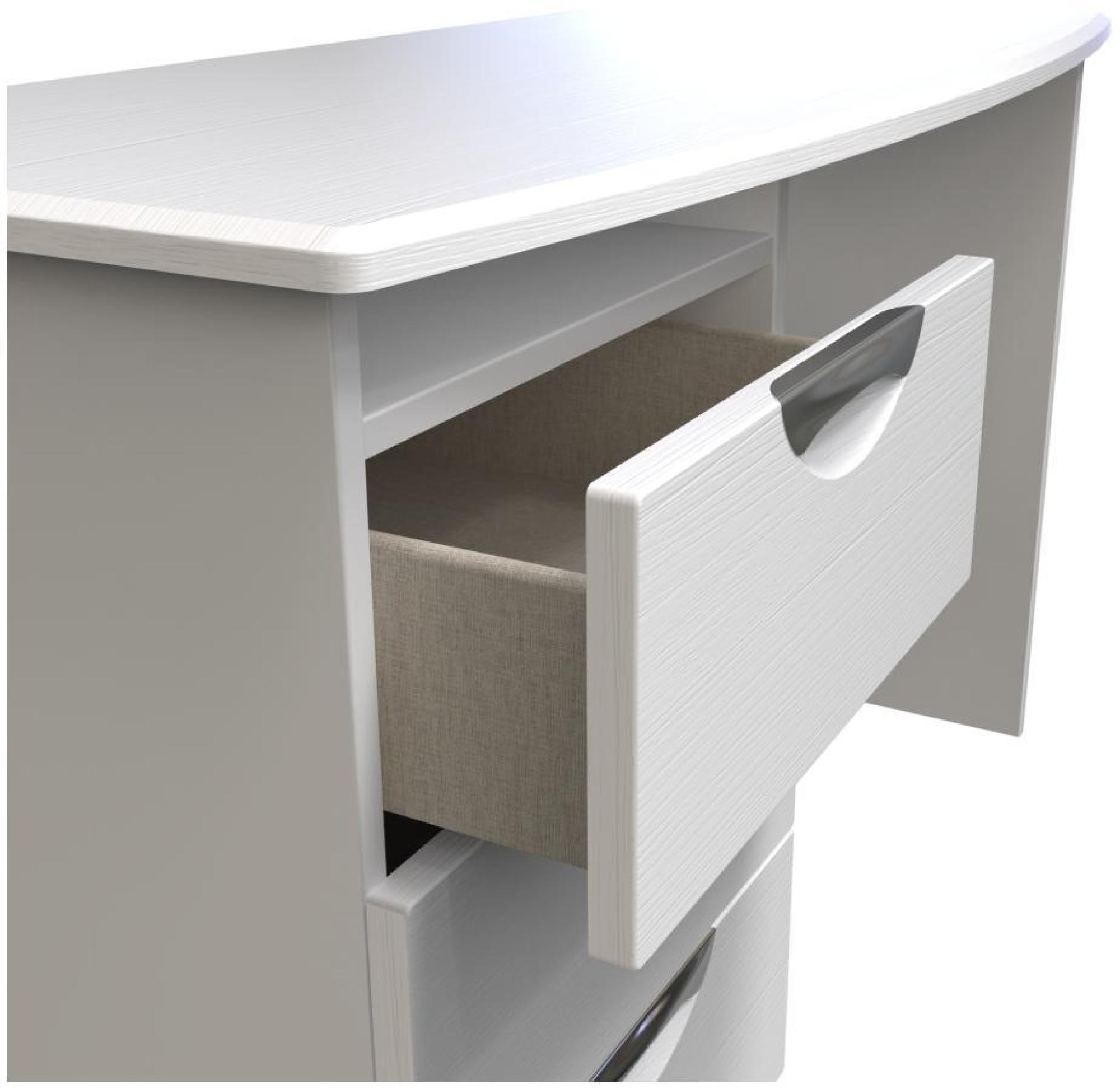 Flora Desk - 3 Drawer - White