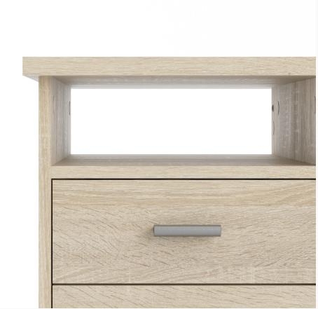Function Plus Oak Effect 4 Drawer Single Desk