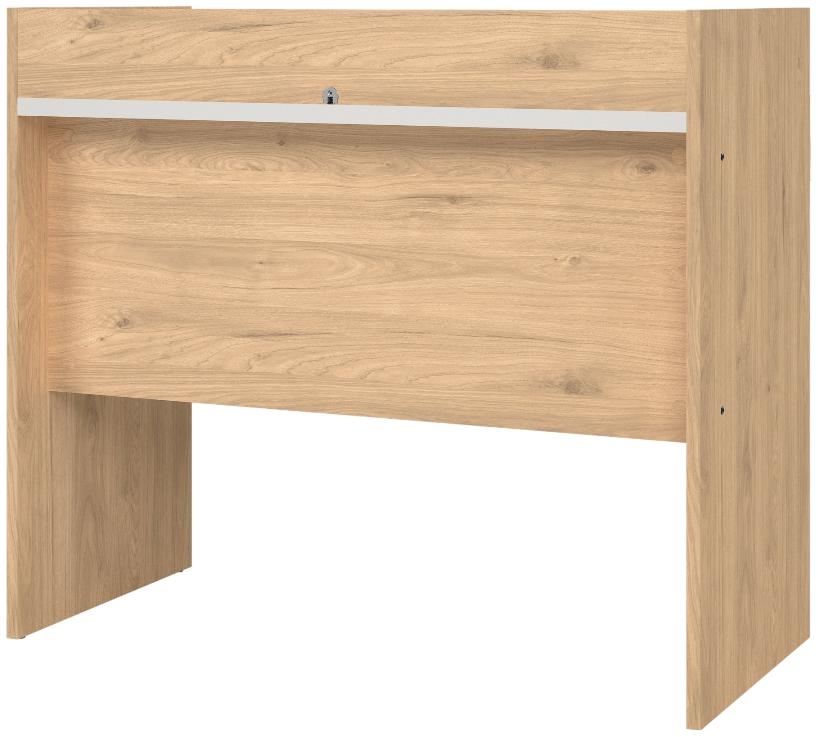 Function Plus Oak Effect and White 2 Drawer Desk