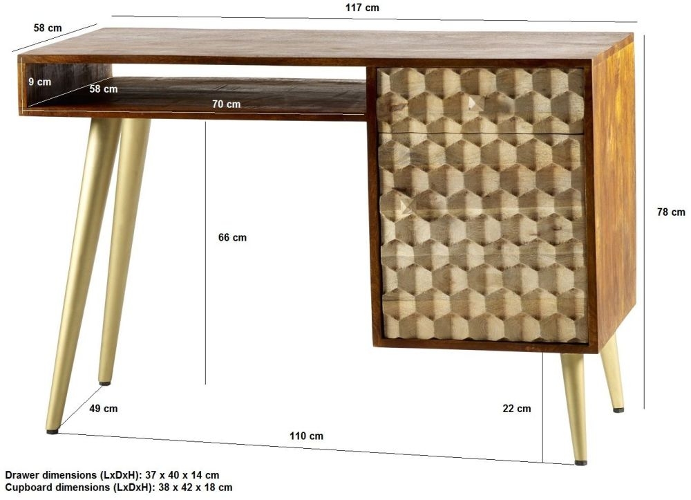 Imphal Mango Wood Geomatric Desk