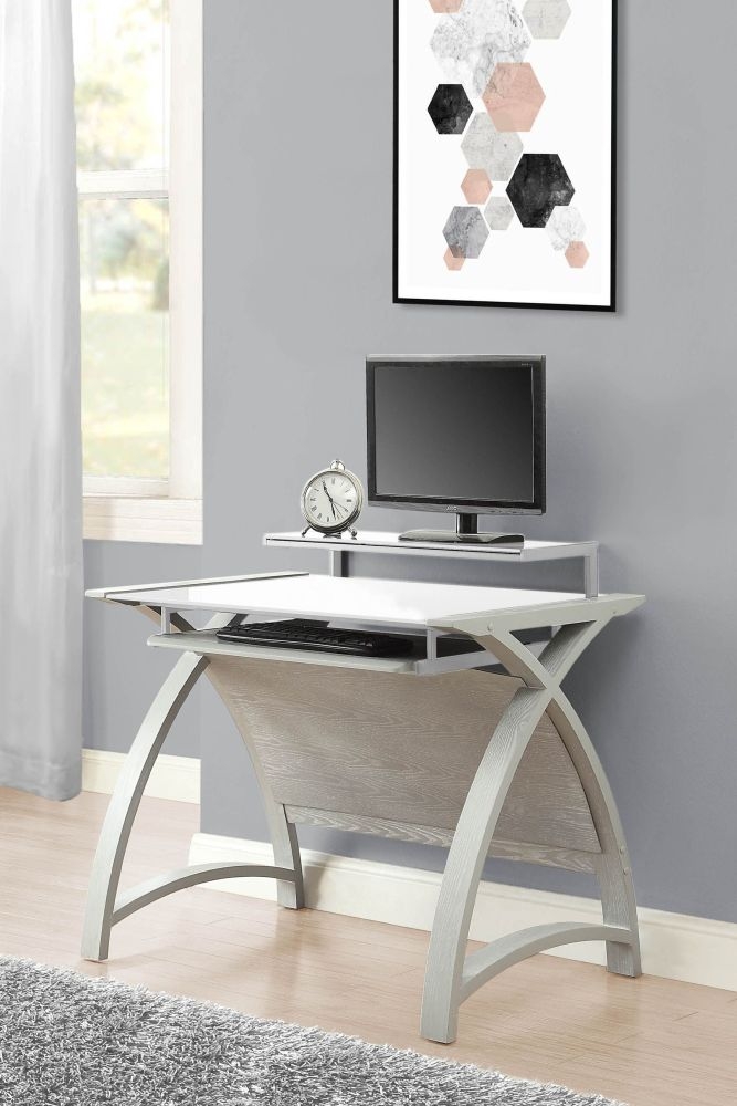 Curve Computer Desk - Grey - 900 - PC201
