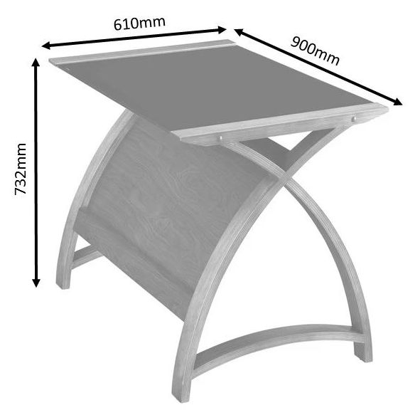 Curve Laptop Table - Grey - 900LT - PC201